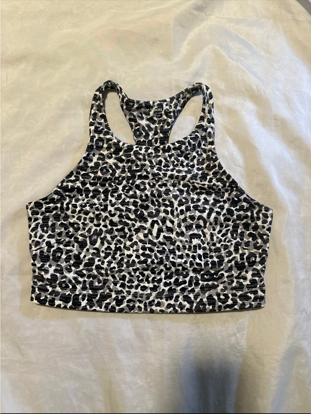 Outdoor Voices Sports Bra
Leopard/CheetahPrint Racerback M